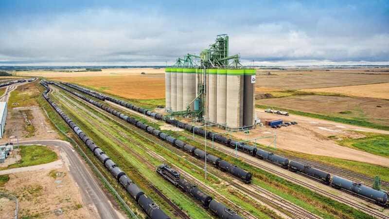 Railway near a Cargill facility. 
